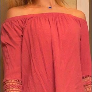 Pink off the shoulder long sleeve M but can fit S